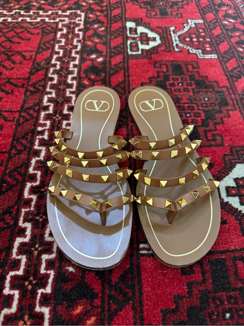 Valentino Rockstud Flat Sandals 38 - Picture 4 of 6
